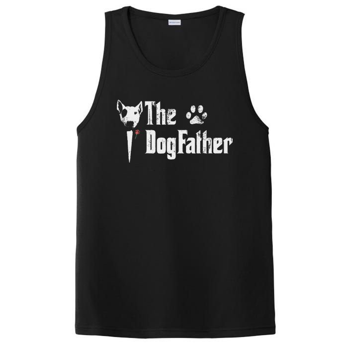 The Dogfather Bull Terrier Dad FatherS Day Gift PosiCharge Competitor Tank