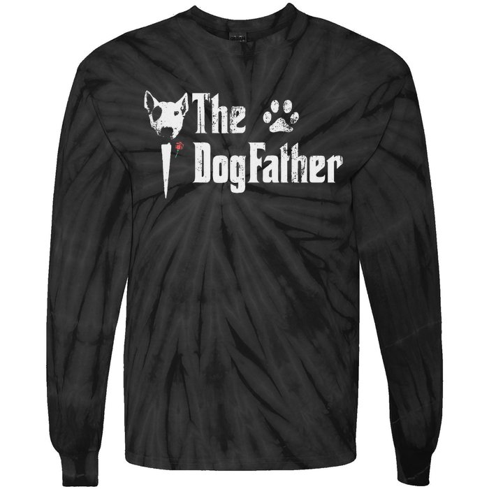 The Dogfather Bull Terrier Dad FatherS Day Gift Tie-Dye Long Sleeve Shirt