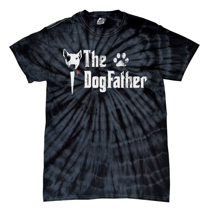 The Dogfather Bull Terrier Dad FatherS Day Gift Tie-Dye T-Shirt