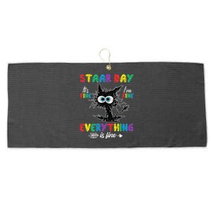 Test Day Black Cat Teacher Student Staar Testing Day Large Microfiber Waffle Golf Towel