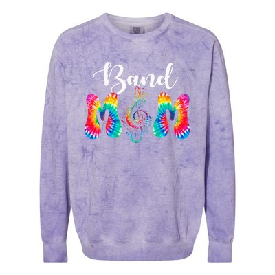 Tie Dye Band Mom Cool Mom MotherS Day Thanksgiving Women Colorblast Crewneck Sweatshirt