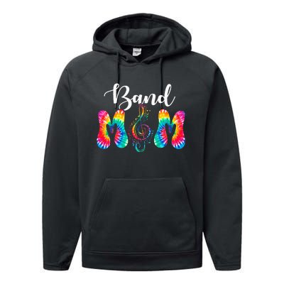 Tie Dye Band Mom Cool Mom MotherS Day Thanksgiving Women Performance Fleece Hoodie