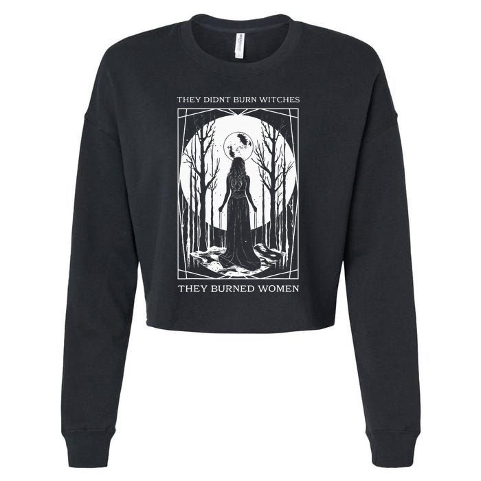 They Didnt Burn Witches They Burned Witch Feminist Cropped Pullover Crew