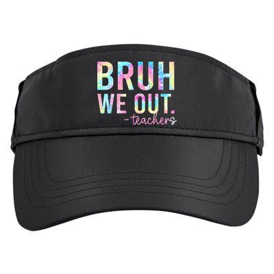 Tie Dye Bruh We Out Teacher Summer Break Last Day Of School Adult Drive Performance Visor