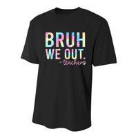 Tie Dye Bruh We Out Teacher Summer Break Last Day Of School Youth Performance Sprint T-Shirt