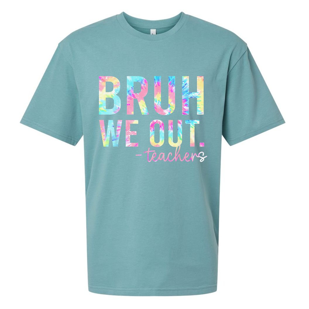 Tie Dye Bruh We Out Teacher Summer Break Last Day Of School Sueded Cloud Jersey T-Shirt