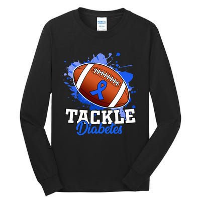 Tackle Diabetic Blue Diabetes Type 1 Awareness Warrior  Tall Long Sleeve T-Shirt