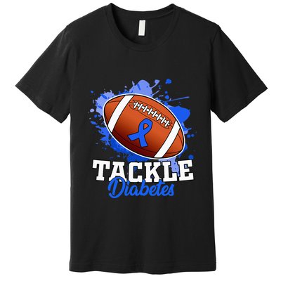 Tackle Diabetic Blue Diabetes Type 1 Awareness Warrior  Premium T-Shirt