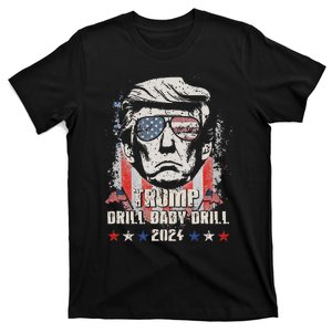 Trump Drill Baby Drill American Flag T-Shirt