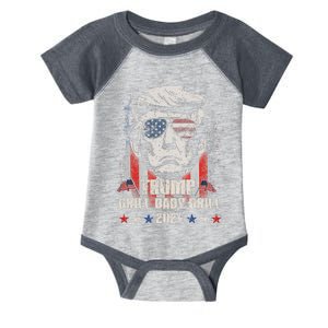 Trump Drill Baby Drill American Flag Infant Baby Jersey Bodysuit