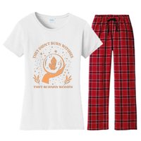 They Didnt Burn Witches They Burned Women Feminist Witch Women's Flannel Pajama Set