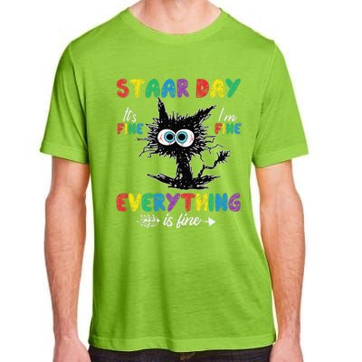 Test Day Black Cat Teacher Student Staar Testing Day Adult ChromaSoft Performance T-Shirt