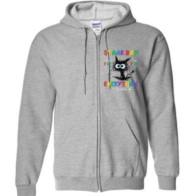 Test Day Black Cat Teacher Student Staar Testing Day Full Zip Hoodie