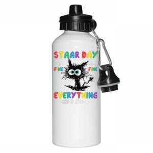 Test Day Black Cat Teacher Student Staar Testing Day Aluminum Water Bottle