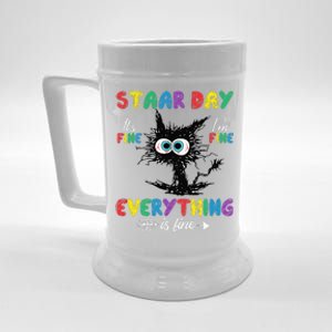 Test Day Black Cat Teacher Student Staar Testing Day Beer Stein