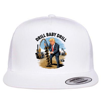 Trump Drill Baby Drill Flat Bill Trucker Hat