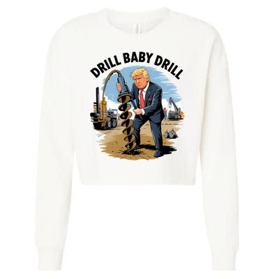 Trump Drill Baby Drill Cropped Pullover Crew