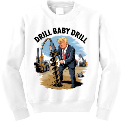 Trump Drill Baby Drill Kids Sweatshirt