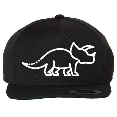 Triceratops Dinosaur Badge Wool Snapback Cap