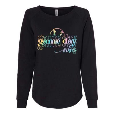 Tie Dye Baseball Game Day Vibes Baseball Team Game Day Great Gift Womens California Wash Sweatshirt