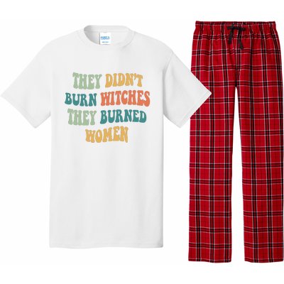 They Didnt Burn Witches They Burned Women Feminist Witch Women Rights Halloween Pajama Set