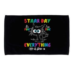 Test Day Black Cat Teacher Student Staar Testing Day Microfiber Hand Towel