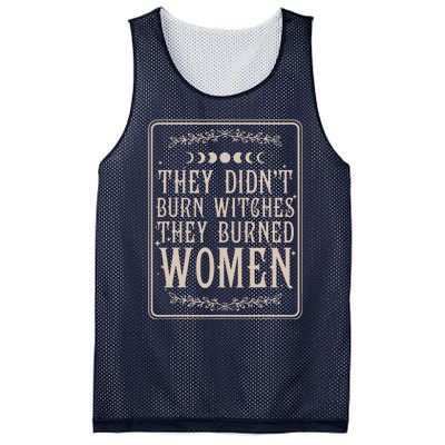 They Didnt Burn Witches They Burned Women Feminist Feminism Mesh Reversible Basketball Jersey Tank