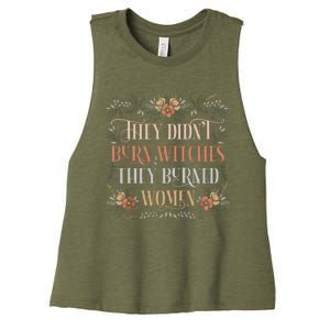 They Didnt Burn Witches They Burned Women Feminist Witch Women's Racerback Cropped Tank