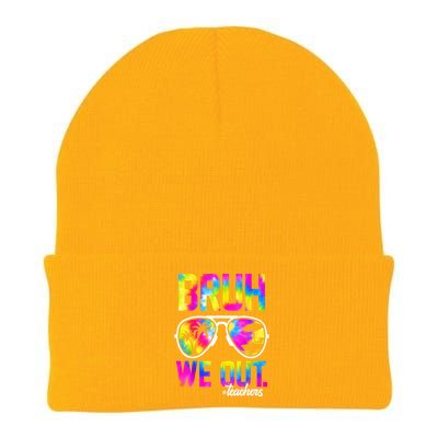 Tie Dye Bruh We Out Teachers Summer Last Day Of School Gift Knit Cap Winter Beanie