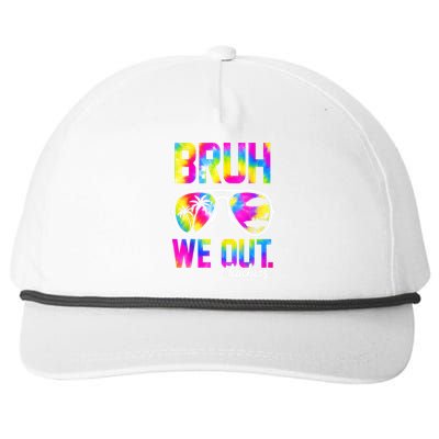 Tie Dye Bruh We Out Teachers Summer Last Day Of School Gift Snapback Five-Panel Rope Hat