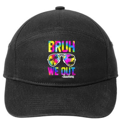 Tie Dye Bruh We Out Teachers Summer Last Day Of School Gift 7-Panel Snapback Hat