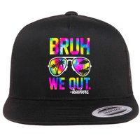 Tie Dye Bruh We Out Teachers Summer Last Day Of School Gift Flat Bill Trucker Hat