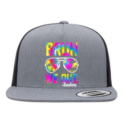 Tie Dye Bruh We Out Teachers Summer Last Day Of School Gift Flat Bill Trucker Hat