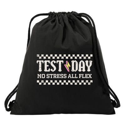 Testing Day Bruh No Stress All Flex Teacher Student Drawstring Bag