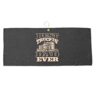 Truck Driver Best Trucking Dad Ever Trucker Fathers Day Large Microfiber Waffle Golf Towel