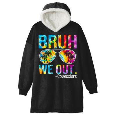 Tie Dye Bruh We Out Counselors Last Day Of School Hooded Wearable Blanket