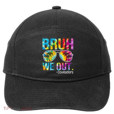Tie Dye Bruh We Out Counselors Last Day Of School 7-Panel Snapback Hat
