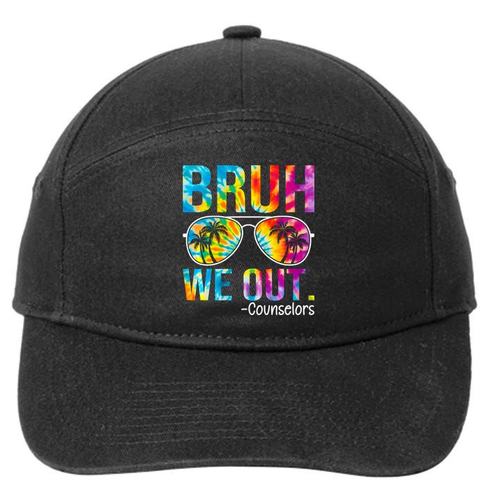 Tie Dye Bruh We Out Counselors Last Day Of School 7-Panel Snapback Hat