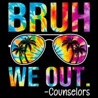 Tie Dye Bruh We Out Counselors Last Day Of School 7-Panel Snapback Hat