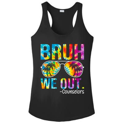 Tie Dye Bruh We Out Counselors Last Day Of School Ladies PosiCharge Competitor Racerback Tank