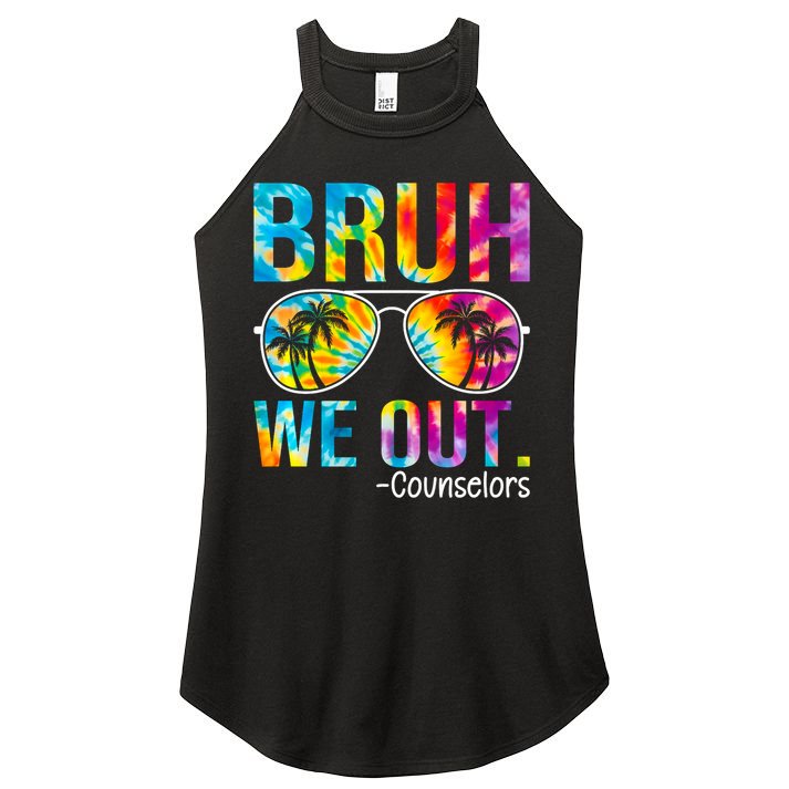 Tie Dye Bruh We Out Counselors Last Day Of School Women's Perfect Tri Rocker Tank
