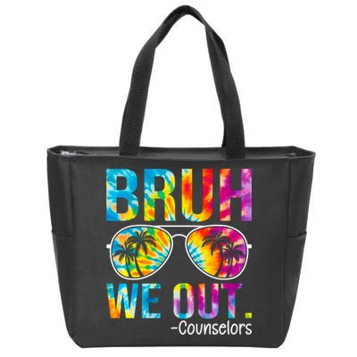 Tie Dye Bruh We Out Counselors Last Day Of School Zip Tote Bag