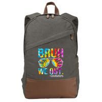 Tie Dye Bruh We Out Counselors Last Day Of School Cotton Canvas Backpack