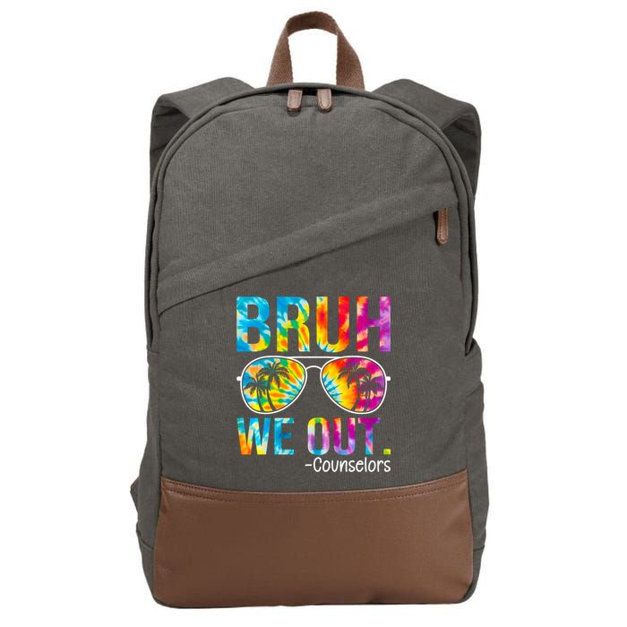 Tie Dye Bruh We Out Counselors Last Day Of School Cotton Canvas Backpack