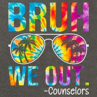 Tie Dye Bruh We Out Counselors Last Day Of School Cotton Canvas Backpack