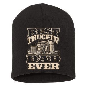 Truck Driver Best Trucking Dad Ever Trucker Fathers Day Short Acrylic Beanie