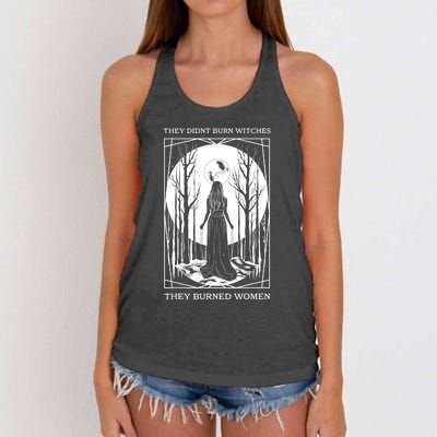 They Didnt Burn Witches They Burned Women Witch Feminist Women's Knotted Racerback Tank