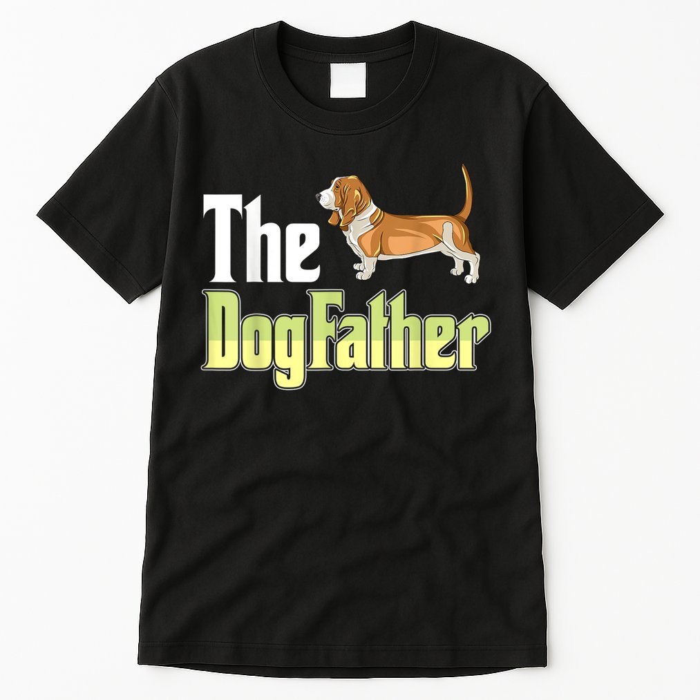 The Dogfather Basset Hound Funny Dog Owner Father’ Day Tall T-Shirt