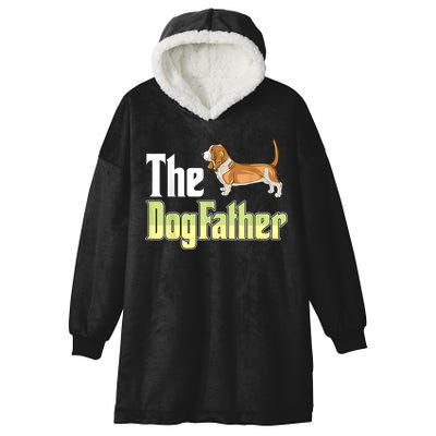 The Dogfather Basset Hound Funny Dog Owner Father’ Day Hooded Wearable Blanket