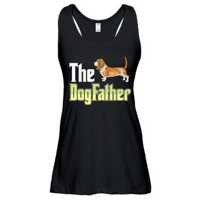The Dogfather Basset Hound Funny Dog Owner Father’ Day Ladies Essential Flowy Tank